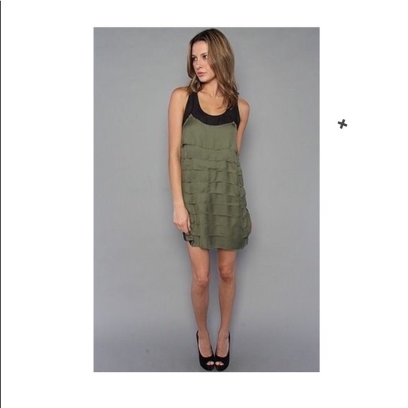NWT Anthropologie BB Dakota Miriam Green Surplus Ruffle Mini Dress Small - Picture 1 of 8